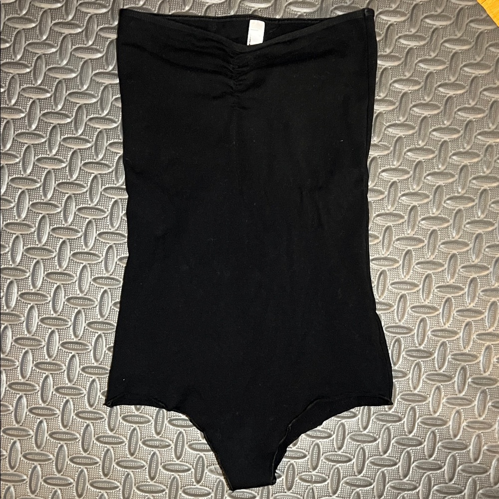 American Apparel Black Strapless Bodysuit
